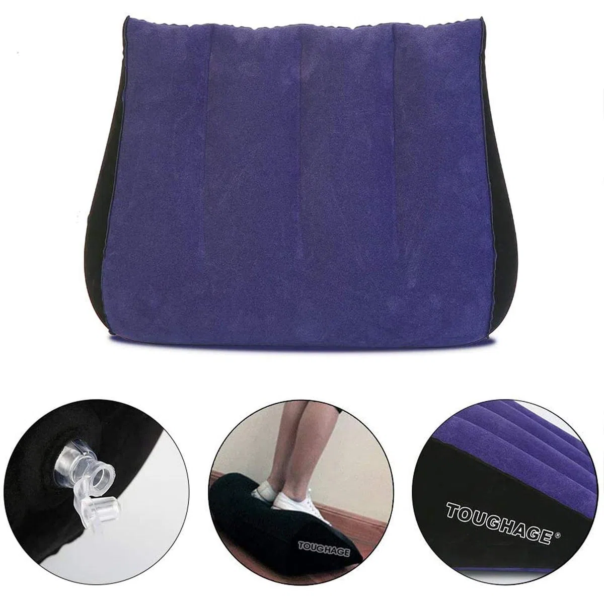 Oreiller Gonflable Lombaires pour Couples Sexe Coussin Triangle Ensemble Compensé Pliable avec Pompe Sexy Ruban Support Portable Confort Posture Plus Appropriée Hauteur Accueil Voyage