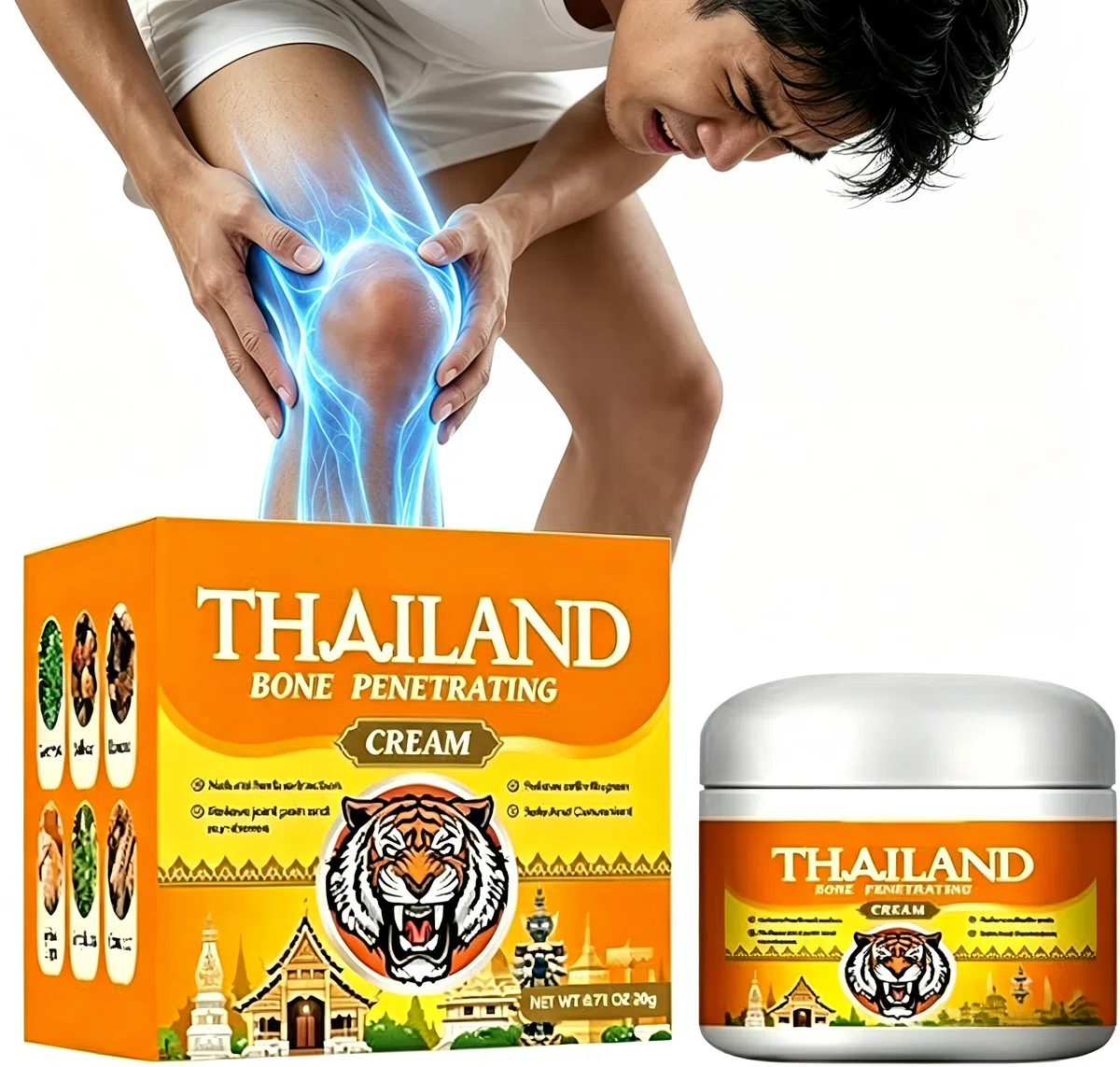 Crème Anti-Douleur,20g Tigre Crème,Crèmes Contre Douleur Arthritique, Pommade Crèmes Douleur Articulaire,Crèma Osseuse Articulaire Naturelle,Crèma Apaisante pour Douleurs Musculaires